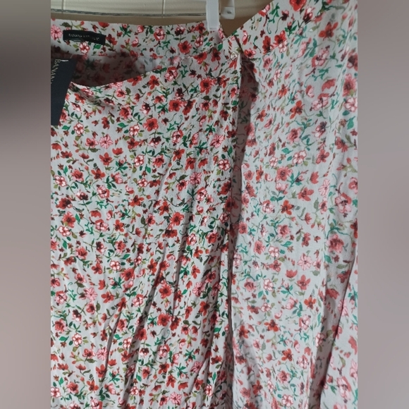 Banana Republic Red and Pink Smocked Pencil Maxi Skirt - Picture 7 of 10